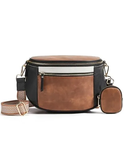 Vegan Leather Sling Bag, Brown