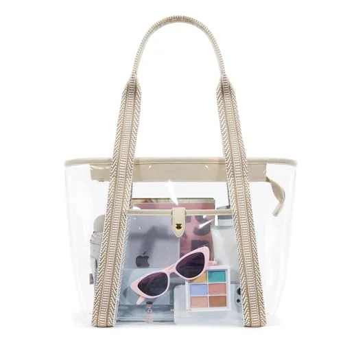 Clear Stadium Tote II, True Khaki
