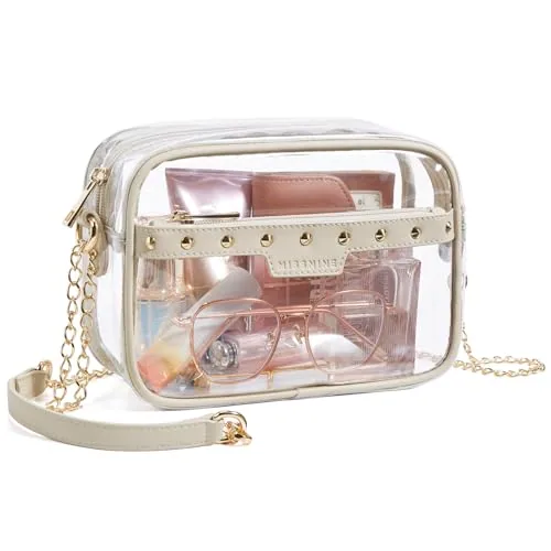 Clear Crossbody Bag, Natural Beige