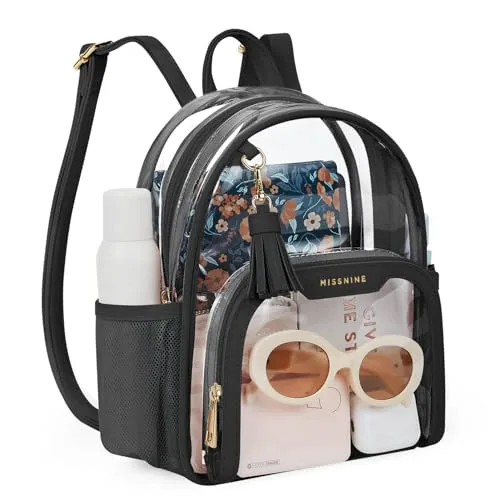 Mini Clear Backpack IV, Tassel Black