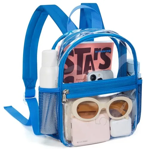 Mini Clear Backpack VII, Blue Casual