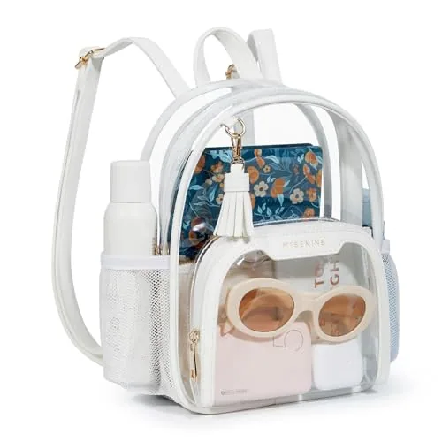 Mini Clear Backpack IV, Tassel White