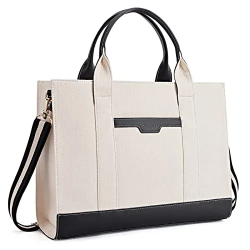 Canvas Laptop Tote, 15.6 inch III, Classic Black