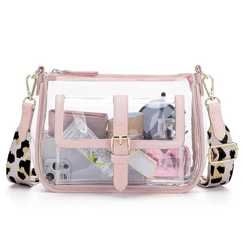 Clear Crossbody Bag V, Hot Pink