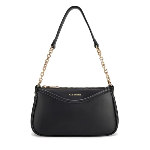 Vegan Leather Hobo Bag, Black