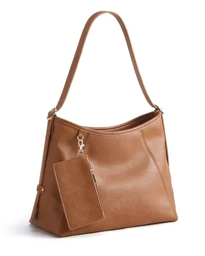 Convertible Vegan Leather Crossbody Bag, Classic Brown