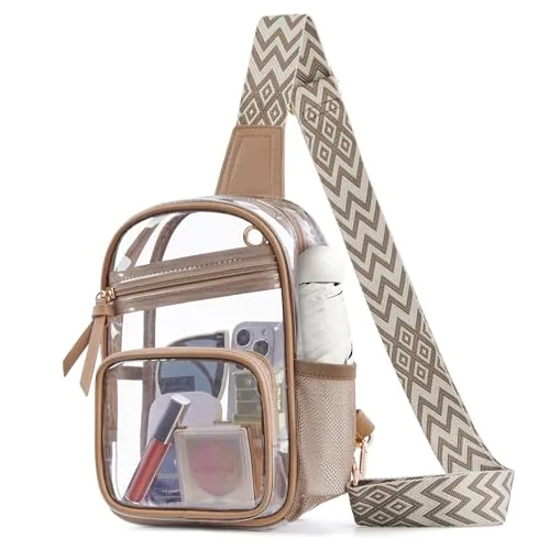 Clear Crossbody Bag II, Tan