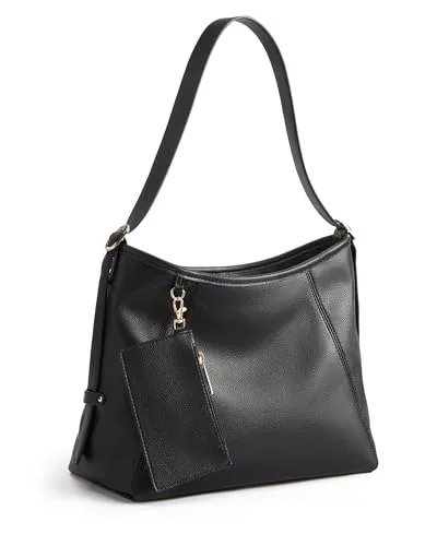 Convertible Vegan Leather Crossbody Bag, Black