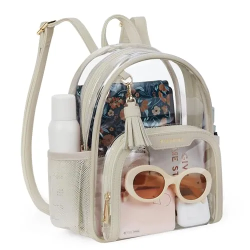 Mini Clear Backpack, tassel, Tassel Khaki