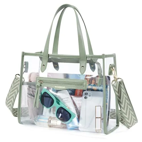 Clear Stadium Tote, Green