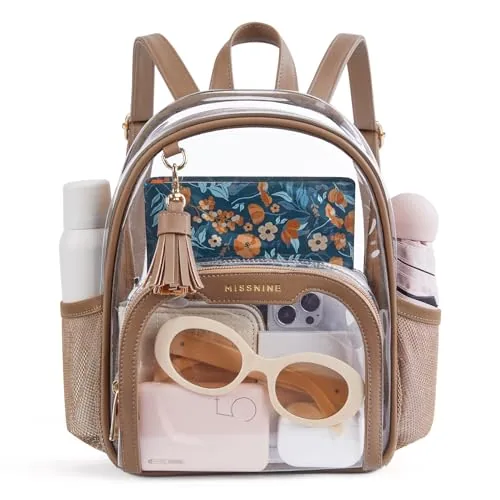 Mini Clear Backpack IV, Tassel Tan