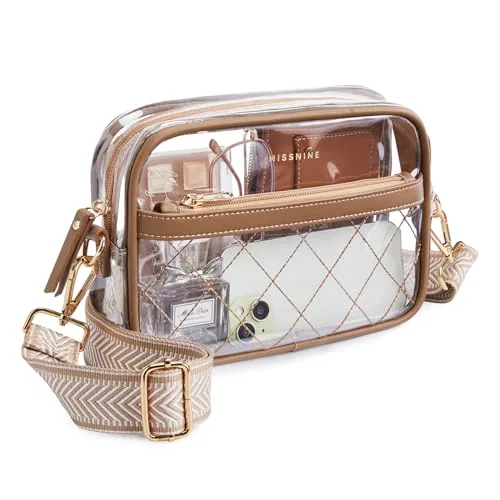 Clear Crossbody Bag, Brown