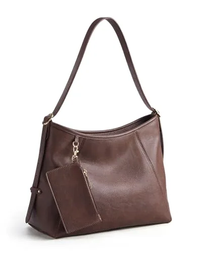 Convertible Vegan Leather Crossbody Bag, Coffee