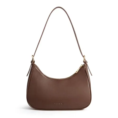 Vegan Leather Shoulder Bag, Coffee