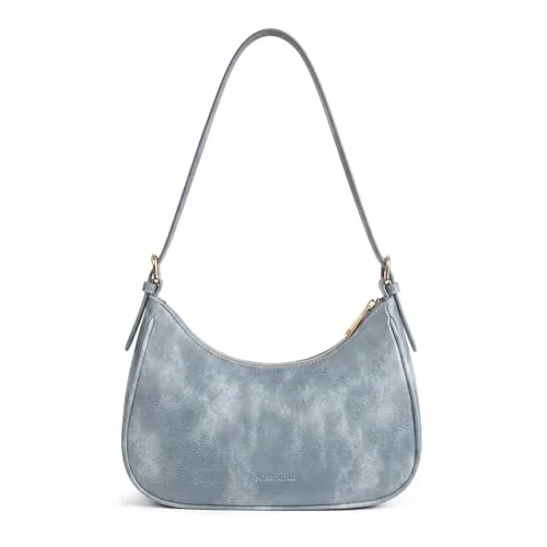 Vegan Leather Shoulder Bag IV, Blue