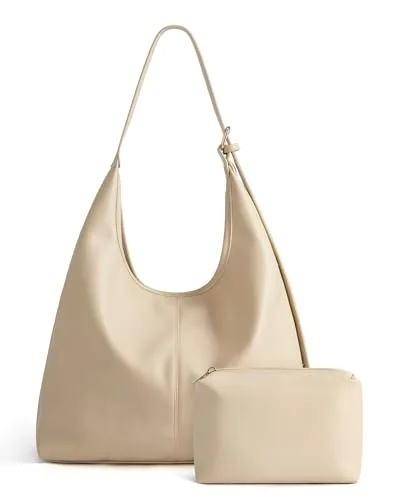 Vegan Leather Crossbody Bag, with pouch, Beige