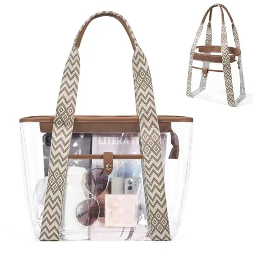 Clear Stadium Tote II, Power Tan