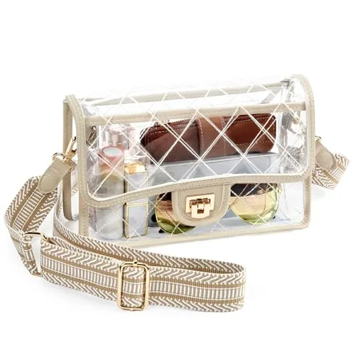 Clear Crossbody Bag III, Quilted Khaki