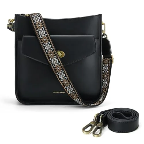 Vegan Leather Hobo Bag III, Black